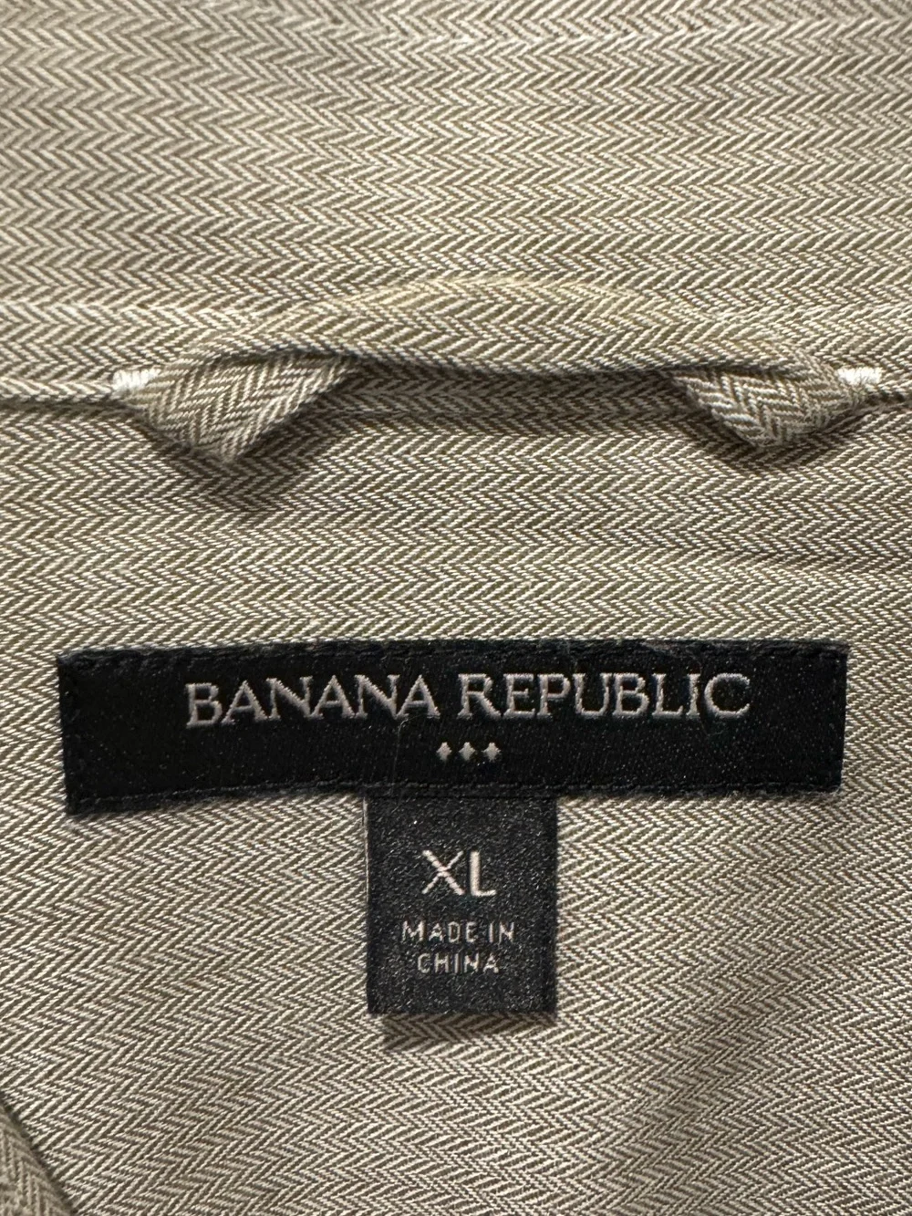 Mens Banana Republic Beige Button Down Shirt Size XL